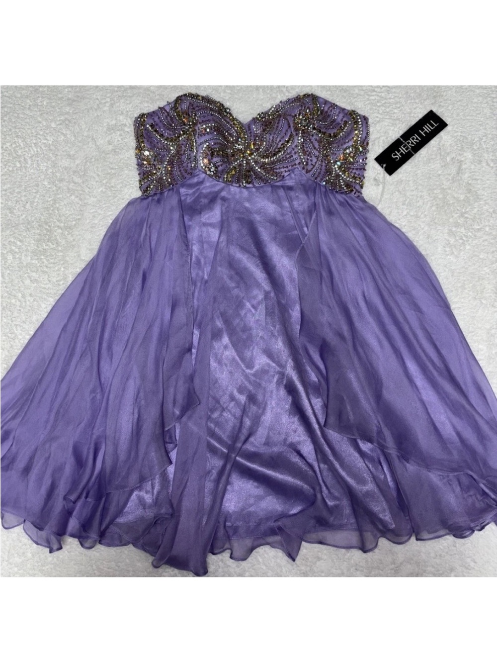 NWT Sheri Hill Purple Sequin Dress Size 8